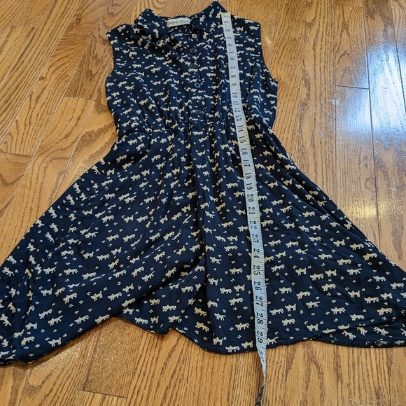 Korean Brand Dark Navy and Cream Cat Print Mini Dress XS - Picture 7 of 7